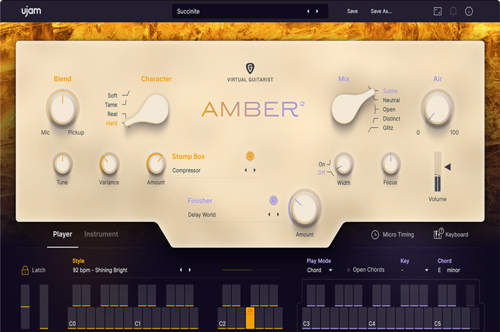 自动民谣吉他音源2代 UJAM Virtual Guitarists AMBER2 v2.1.1 WIN/MAC（含完整音色库）-音浪网-音乐制作系统办公资源