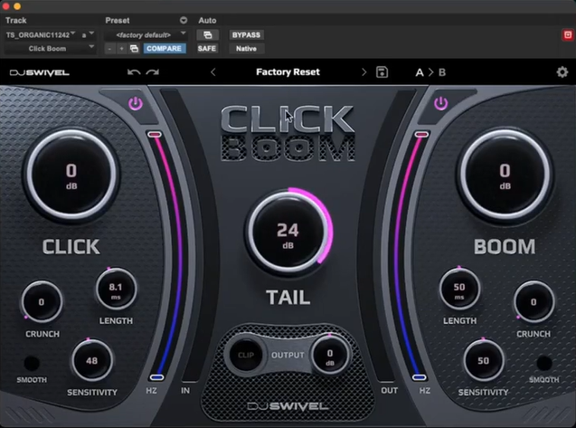 瞬态低音整形插件 DJ Swivel Click Boom v1.0.0 WIN/Mac-音浪网-音乐制作系统办公资源