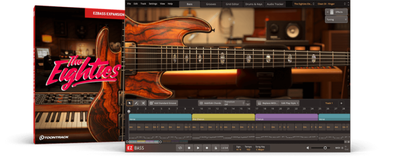 80年代的电子贝斯 Toontrack The Eighties EBX (SOUNDBANK)-音浪网-音乐制作系统办公资源