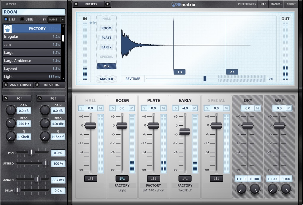 独特混响效果器 Overloud REmatrix v1.2.12 WIN/MAC-音浪网-音乐制作系统办公资源
