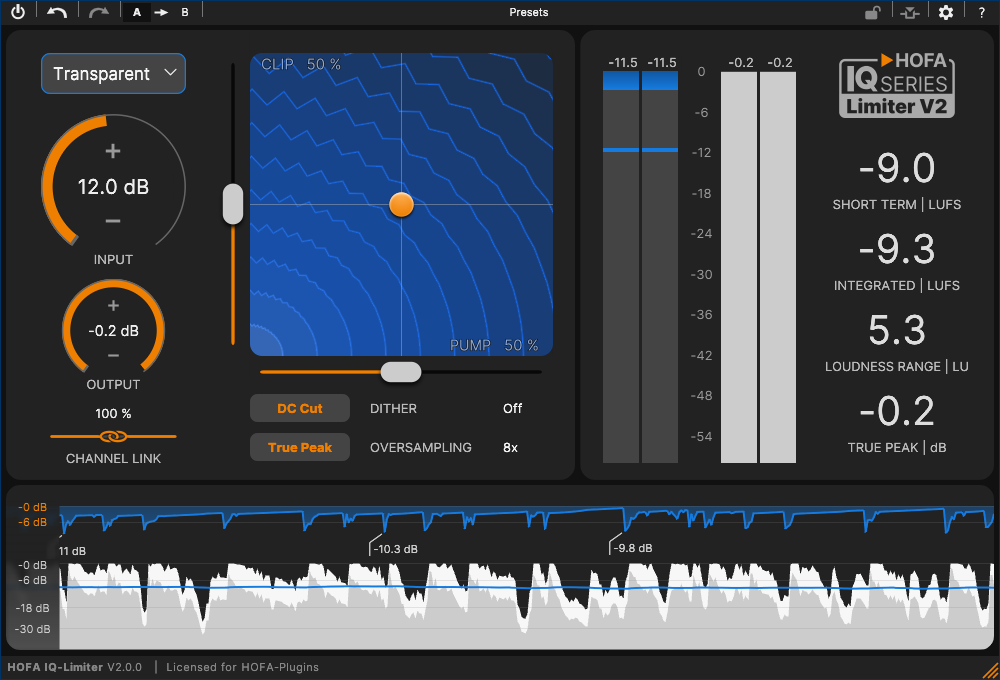 现代母带限制器v2 HOFA IQ-Limiter v2.0.0 WIN-音浪网-音乐制作系统办公资源