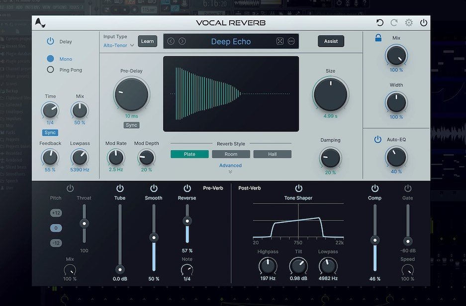 人工智能人声混响插件 Antares Vocal Reverb v1.0.0 WIN-音浪网-音乐制作系统办公资源