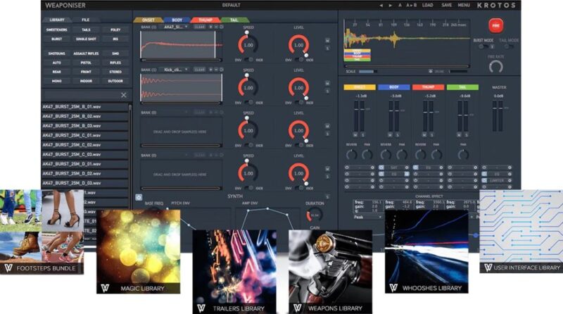 影视武器音效插件 Krotos Weaponiser Fully Loaded v1.5.0 WIN(含7G声音库)-音浪网-音乐制作系统办公资源