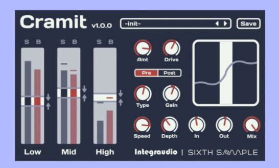 多段压缩失真效果器 Sixth Sample Cramit V1.2.3-WIN/MAC-音浪网-音乐制作系统办公资源