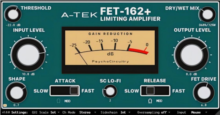 限制器插件 Psycho Circuitry A TEK FET 162 V1.0.0-WIN&MAC-音浪网-音乐制作系统办公资源