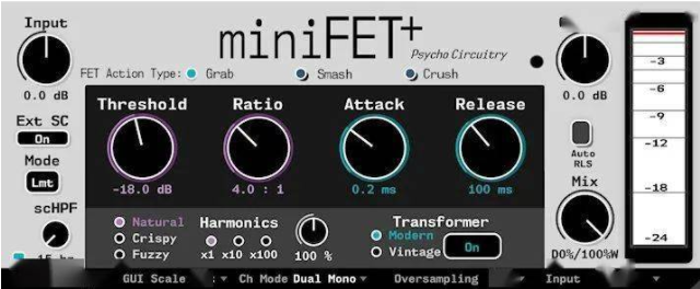 压缩器插件 Psycho Circuitry MiniFET v1.0.2-WIN/MAC-音浪网-音乐制作系统办公资源