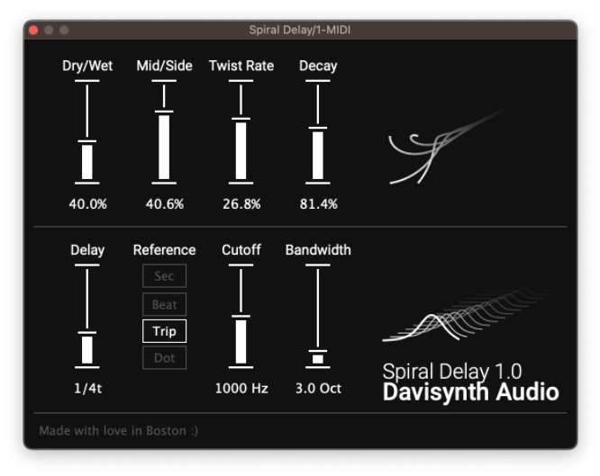 动态延迟效果器 Davisynth Spiral Delay V1.0 WIN&MAC-音浪网-音乐制作系统办公资源