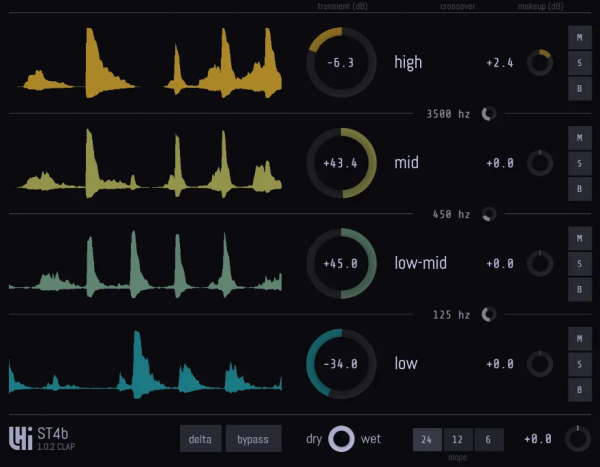多频段瞬态整形器插件 LHI Audio ST4b v1.0.3-音浪网-音乐制作系统办公资源
