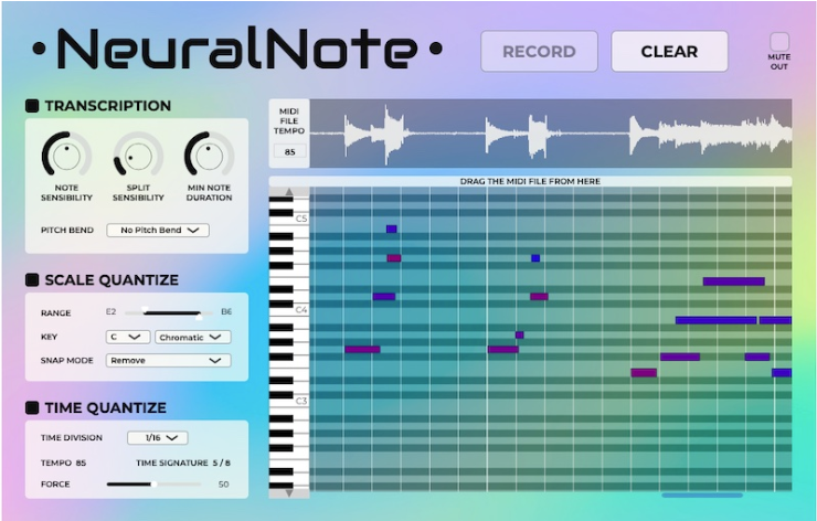 音频转换MIDI NeuralNote 1.1 WIN/MAC-音浪网-音乐制作系统办公资源