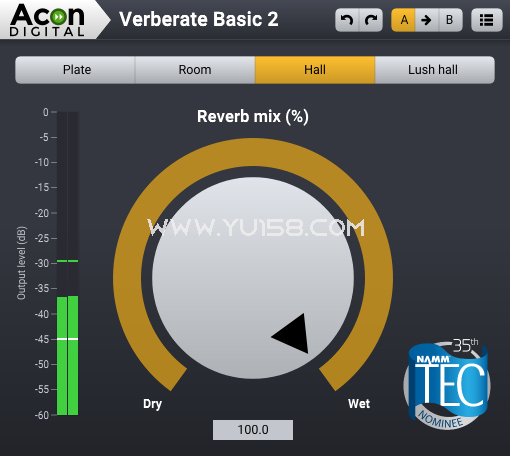 混响效果器插件 Acon Digital Verberate Basic v2.2.1 WiN-音浪网-音乐制作系统办公资源