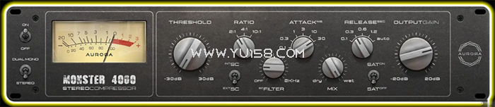 控制台压缩器插件 Aurora DSP Monster 4000 v1.0.0 WiN-音浪网-音乐制作系统办公资源
