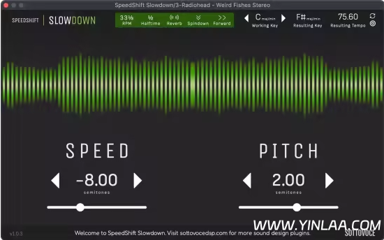 SottovoceDSP SpeedShift Slowdown v2.0.1 WiN-音浪网-音乐制作系统办公资源