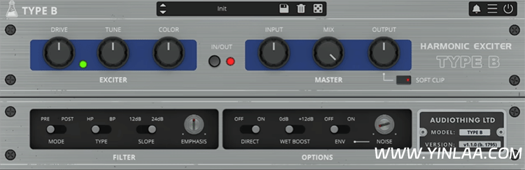 人声高频修复激励插件 AudioThing Type B WiN-音浪网-音乐制作系统办公资源