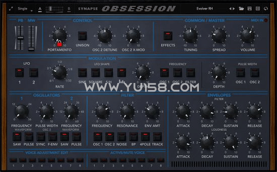 复古合成器 Synapse Audio Obsession v1.2.4 WiN-音浪网-音乐制作系统办公资源