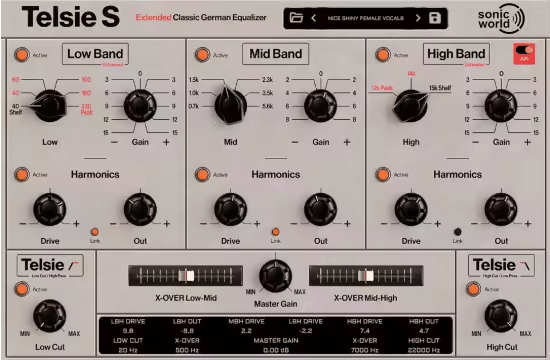 复古三段均衡插件 SonicWorld Plugins Telsie S v1.1.3