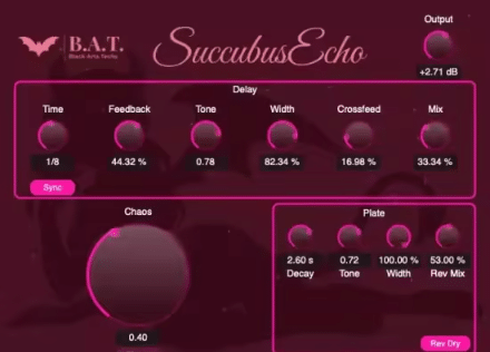 复古延迟插件 Black Arts Techs Succubus Echo v1.0.0 Incl Keygen-R2R WiN/Mac-音浪网-音乐制作系统办公资源