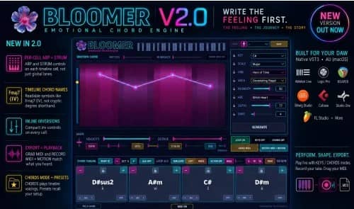The Freequency BLOOMER v2 Emotional MIDI Chord Engine WiN/MAC-音浪网-音乐制作系统办公资源